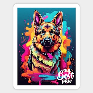 My Best Paw German Shepherds Graffiti Sticker